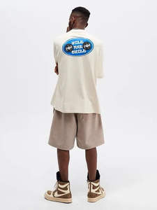 2025 vêtements conception personnalisée et Logo 100% coton hommes et femmes surdimensionné courbe cou lourd impression graphique DTG t-shirts - Product Image 4