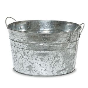 Best premium galvanized <b>planter</b> tub with rustic farmhouse style heavy duty outdoor garden patio metal flower plant container - Product Image 5