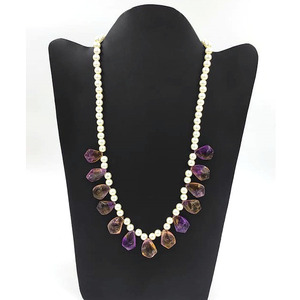 Ametrine-collares de perlas bohemios hechos a mano para mujer, gargantilla de pera Prehnita, collares coloridos con cuentas, joyería de playa para mujer - Product Image 5