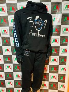 2025 survêtement décontracté confortable pour hommes avec manches longues noir poche kangourou capuche pour l'hiver - Product Image 2