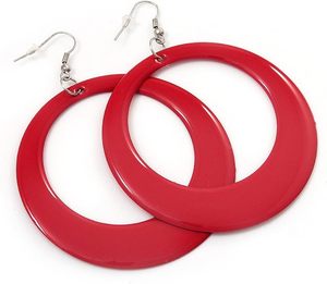 Boucles d'oreilles créoles élégantes faites à la main en résine par HF CRAFST Bijoux de mode colorés mignons pour une ambiance minimaliste Prix bon marché - Product Image 1