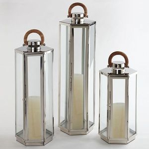 Square Metal Wedding Decoration <b>Lantern</b> Dining Table Use Late Night Matte Back Candle <b>Lantern</b> - Product Image 4