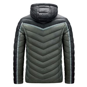 Veste matelassée réversible de haute qualité pour hommes, tissu tricoté fin à logo personnalisable, hiver, manches longues, respirant, coupe-vent - Product Image 3