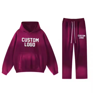 Traje apilado personalizado para hombre, ropa de calle, chándal, chándal Unisex, conjunto de 2 piezas, pantalones acampanados, conjuntos de chándales holgados - Product Image 1