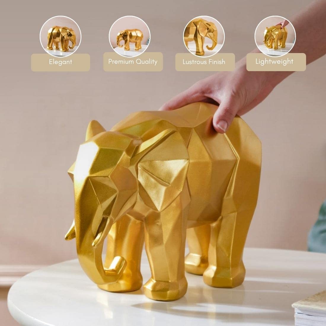 Gold Elephant Sculpture Royal Showpiece Living Room Interior office Home Decor Luxury Model Gift Items Export · image 3
