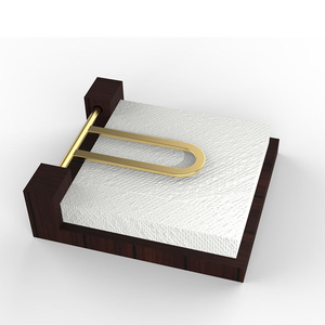 Flat Metal <b>Paper</b> Hand <b>Towel</b> Holder Tray Wood Kitchen Napkin <b>Dispenser</b> with Weighted Arm - Product Image 4