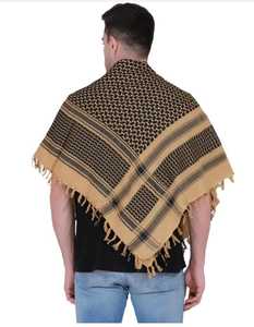 Écharpe arabe 100% coton de haute qualité, foulard tactique désert Keffiyeh en plein air coupe-vent, Shemagh à bas prix de gros - Product Image 1