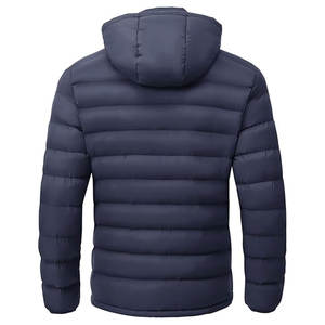 Warm <b>Lightweight</b> Vintage Mens <b>Puffer</b> <b>Jacket</b> Detachable Hood Water Resistant Fabric Pockets OEM Custom Logo Factory 100% Cotton - Product Image 2