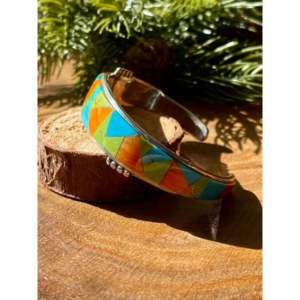 Navajo Handmade Multi-Stone & Sterling <b>Silver</b> Inlaid Fashion <b>Cuff</b> <b>Bracelet</b> - Product Image 4
