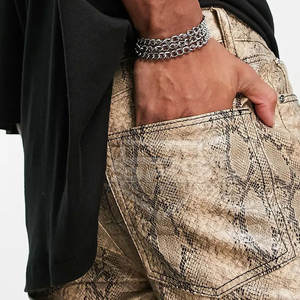 Pantalon en cuir pour hommes lavé léger le plus vendu en ligne Pantalon en cuir pour hommes de qualité supérieure - Product Image 6