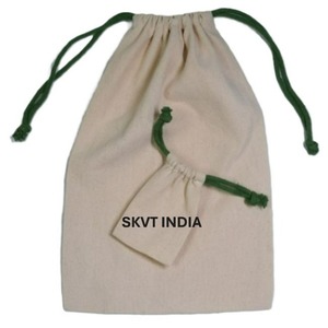 Sacs à cordon personnalisés en coton biologique 100% recyclable pour l'emballage de bijoux et l'utilisation de cadeaux/artisanat avec impression sérigraphique - Product Image 4