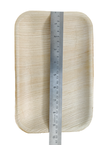 Plato para servir de porcelana Rectangular poco profundo de 9,5 "x 6" de alta calidad, 1,8 cm de profundidad, presentación de comida elegante, catering, servicio de Metal - Product Image 2