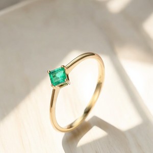 Beautiful 18K Gold Plated Handmade 925 Sterling Silver Gemstone Jewelry Emerald Cut Diamond and Pearl <b>Statement</b> <b>Ring</b> <b>for</b> <b>Women</b> - Product Image 4