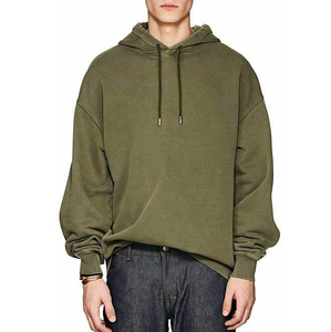 Sweat à capuche personnalisé pour hommes 420 Gsm Heavyweight Breathable Acid Washed Vintage Look 100% Cotton Front Logo Oversized for Autumn - Product Image 4