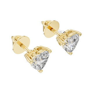 Boucles d'oreilles clous en diamant de laboratoire en forme de cœur de 1,5 carat, clarté VVS-VS EF, or 18 carats, 14 carats, 10 carats et argent 925, rose, jaune, blanc - Product Image 6