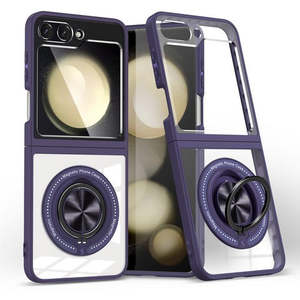 เคสแม่เหล็ก Samsung Galaxy Z Flip7 2025 พร้อมขาตั้งแบบหมุนได้ สีม่วง - Product Image 1