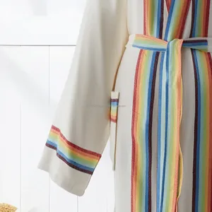 Peignoir unisexe 100% coton, best-seller, séchage rapide, vêtements de nuit d'été, tissu respirant, léger, toute l'année, fabrication ODM en Turquie - Product Image 5