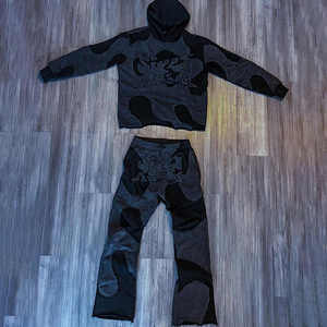 Écusson de survêtement personnalisé pour hommes broderie de couleur LOGO d'impression 3D bouffante pour hommes Slim Fit Vintage Baggy Fit Terry Men Fitness Hoodie Suit - Product Image 2