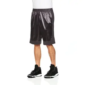 Celana pendek basket anak laki-laki, Kustom dengan saku ritsleting jaring celana pendek tim basket jala celana pendek pinggang tebal kosong