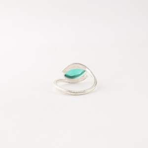 แหวนแต่งงานทำมือเงินแท้ 925 ประดับมรกตสีเขียวทรงมาร์ควิส 1.40 กะรัต เครื่องประดับอัญมณีสุดหรูสำหรับผู้หญิง ของขวัญ - Product Image 2