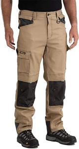 Pantalon de travail en toile robuste pour hommes, haute qualité, double genou avec coussinets de combat, plusieurs poches, décontracté, taille moyenne, vente en gros - Product Image 4