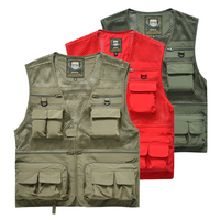Gilet de randonnée pour homme, en maille respirante, ajouré, camouflage, pour journaliste, photographe, pêcheur, veste de camping, veste de chasse