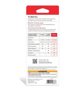 Calculatrice scientifique Texas Instruments TI 36X Pro neuve, 100 % qualité, plastique, numérique, double alimentation, noire, garantie 1 an - Product Image 3