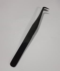 แหนบต่อขนตาแบบสแตนเลสสีดำ90องศาพร้อมอุปกรณ์ต่อขนตาปลายโค้งมน - Product Image 1