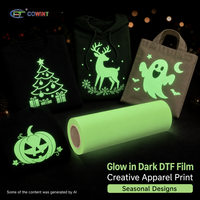 Film DTF Lumineux Cowint pour les Motifs de Noël (Sapin, Père Noël, Renne, Flocon de Neige) et les Créations de Vêtements Festifs