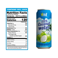 Venta al por mayor de Agua de Coco Pura de Marca, 490ml, Saborizada, Baja en Grasa, Sin Azúcar Añadido, Muestra Gratuita, Etiqueta Privada (OEM/ODM), Lata (Enlatada)