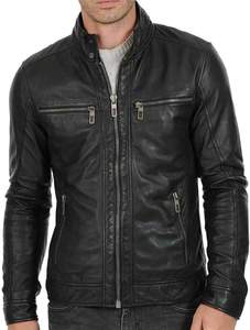Veste de mode motard personnalisée de haute qualité pour hommes en cuir véritable veste respirante de style classique de moto marron col montant - Product Image 6