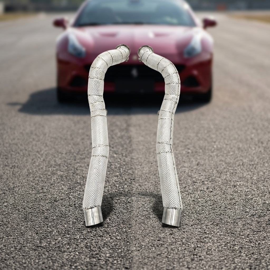 VantaFlow Straight Downpipe for Ferrari California T V8 3.9T 2015+ With Heat Shield Race Performance Upgrade