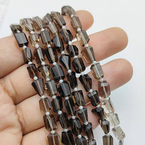 Smoky Quartz 10-12mm Nugget Beads Faceted Nugget Beaded Strand Smoky Quartz Bulk Jewelry Making 18-20 Beads in a 8 Inches Strand - Product Image 3