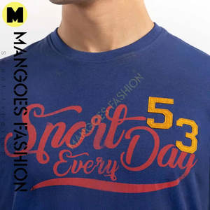 Camiseta de Manga Corta de Algodón con Logotipo Personalizado Estilo Formal Azul Marino para Hombre, Deportes de Verano - Product Image 3