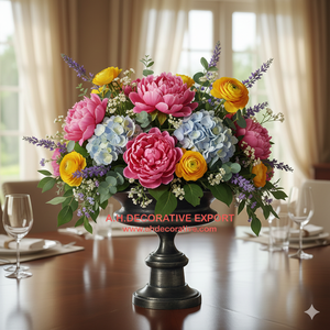 Florero Moderno de Metal Calado Negro con Ramo de Rosas Rojas Artificiales para Decoración de Mesa de Lujo en Hogar y Hotel - Product Image 4