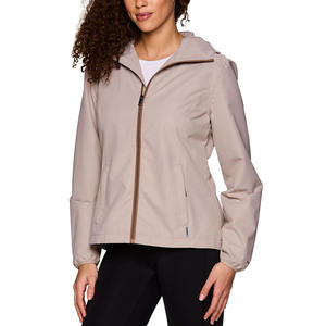 Chaqueta de carcasa blanda transpirable OEM para mujer, ropa de abrigo resistente al agua a prueba de viento, marca personalizada, suministro al por mayor - Product Image 1