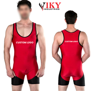 ชุดมวยปล้ำสำหรับผู้ชายชุดมวยปล้ำสำหรับผู้ใหญ่เครื่องซักผ้าซักได้สีดำแดงโลโก้ตามสั่ง - Product Image 5