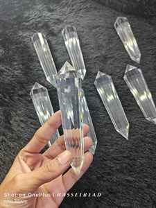 Natural 16-32 Faceted Clear Quartz Vogel Wand Double Terminated <b>Crystal</b> Point Energy Healing Meditation Reiki Gift - Product Image 6