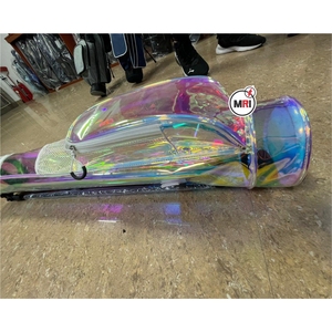 Venta al por mayor de PVC transparente colorido impermeable Universal Golf Bag Cover para la mayoría de las bolsas de golf - Product Image 5