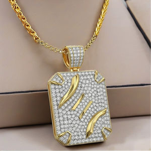 Star Dust Lab Grown Diamond Hip Hop Pendentif en argent sterling 925 pour femme avec pendentifs et breloques à la mode en plaqué or - Product Image 2