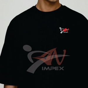 T-shirt unisexe surdimensionné en gros de 300 grammes pour hommes, coton confortable, col rond, manches courtes, avec étiquette sans étiquette - Product Image 6