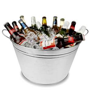 Enfriador de vino y champán de acero inoxidable de calidad estándar, cesta enfriadora hecha a mano, diseño creativo, bañeras de bebidas de Color plateado - Product Image 6