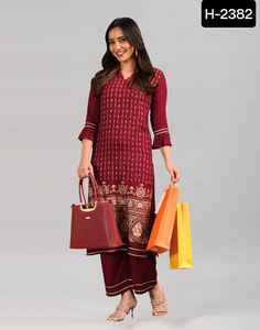 Conjunto indio hecho a mano de rayón Plazo Kurti, Kurtis largo pakistaní para mujer, ropa de novia, traje Sharara pesado con trabajo bordado - Product Image 2