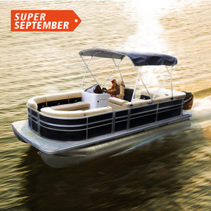 Couverture complète Waterplay Crafts Entertainment Bar en option Rowing 2.5mm 25ft Outboard Powered Aluminium Table Furniture Pontoon Boat - Product Image 6