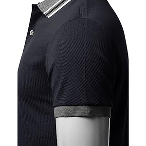Top de punto de diseñador de manga corta con logotipo bordado 100% de algodón de talla grande Polo de hombre de punto personalizado de alta calidad - Product Image 4