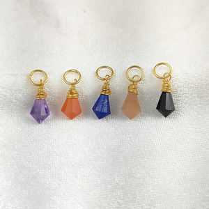 จี้เพชรทรงลวดห่อพลอยอเมทิสต์แบบเหลี่ยมเพชรพลอยแบบทำมือเสน่ห์เครื่องประดับแบบทำมือ - Product Image 5