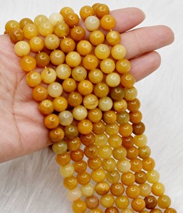 Perles en pierre naturelle givrée, jade jaune vieilli, aventurine, agate, 10mm/6mm, pour la création de bracelets, colliers, boucles d'oreilles et accessoires de bijoux DIY - Product Image 1