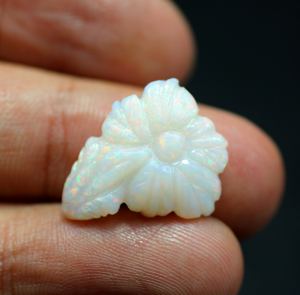 Cabochon d'opale de feu australienne naturelle 18X14MM blanc bleu noir et argent forme fantaisie pierres précieuses en vrac - Product Image 5