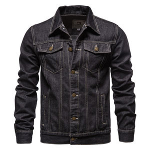 Veste en jean classique pour homme, col rabattu, bouton unique sur le devant, manches longues, effet enduit, style urbain, service OEM - Product Image 5