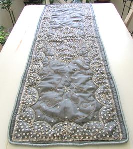 Mantel Individual con cuentas, cargador redondo hecho a mano para comedor de lujo y decoración de vacaciones, pieza única hecha a mano con cuentas, mantel, inauguración de la casa - Product Image 4